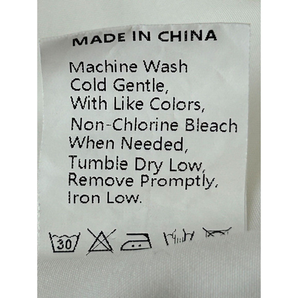 BTFBM Dress Women's Medium White Smocked Swiss Dot V Neck Short Sleeve Bohemian - Picture 9 of 11